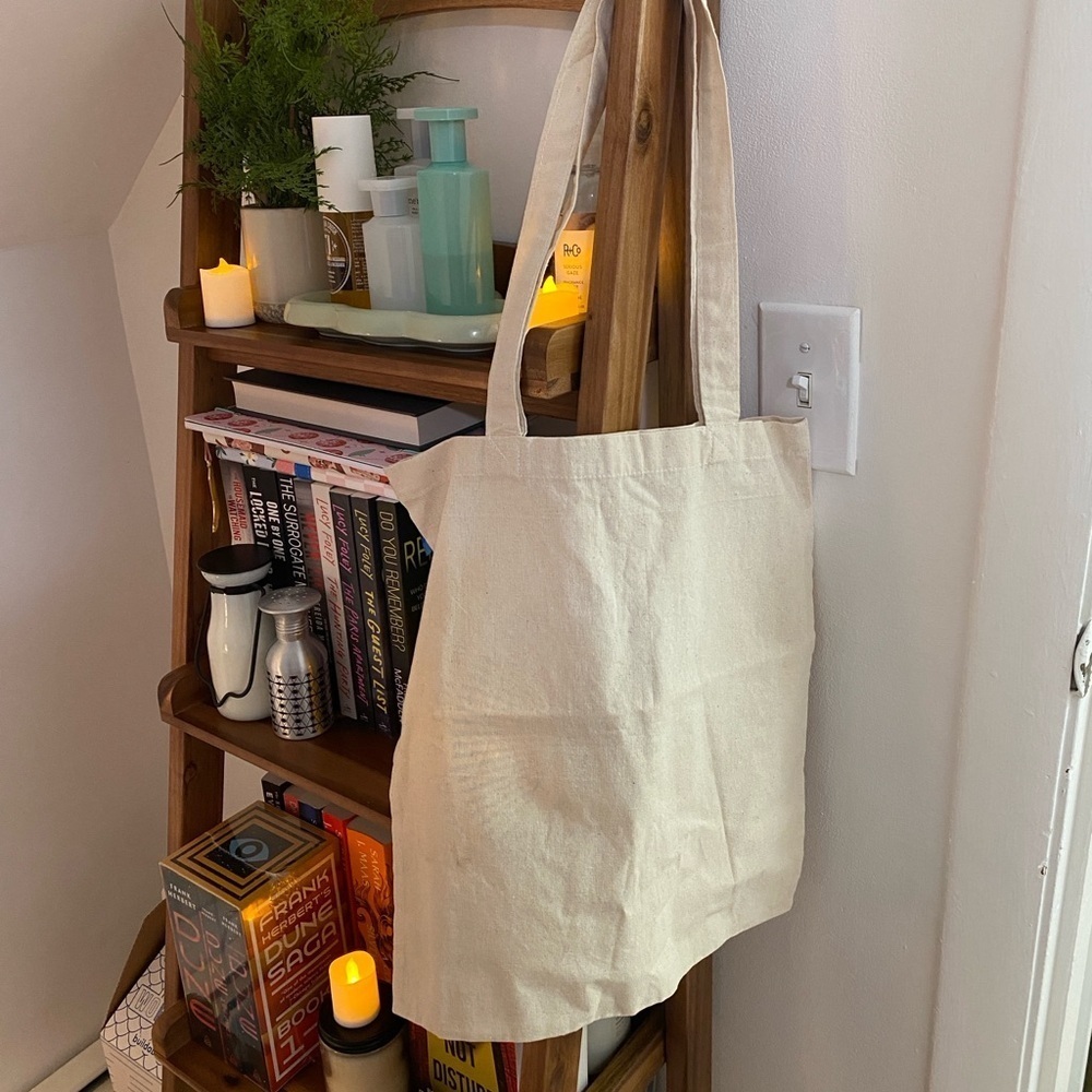 cult + king hair canvas cream tote travel bag sustainable jute purse fashion eye - Picture 3 of 3